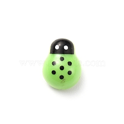 Plastic Cabochons, Ladybug, Light Green, 15x11.3x5.8mm(FIND-TAC0013-06B-03)