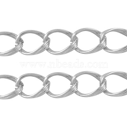 Aluminium Twisted Chains Curb Chains, Unwelded, Oval, Dark Gray, 19x14x3mm(X-CHA-K12312-08)