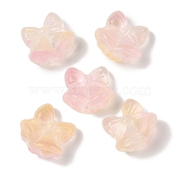 Transparent Spray Paint Glass Beads, Christmas Bell, Light Salmon, 15.5x16.5x10.5mm, Hole: 1.4mm(GLAA-Z011-06H)