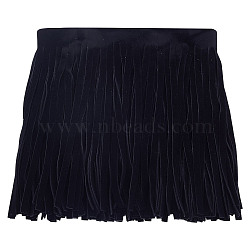 5M Velvet Tassel Ribbon, Black, 6-1/8 inch(154mm), about 5.47 Yards(5m)/Set(OCOR-DR0001-16A)