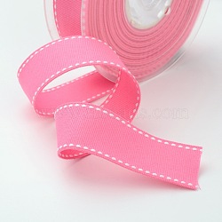 Grosgrain Polyester Ribbons for Gift Packings, Hot Pink, 5/8 inch(16mm), about 100yards/roll(91.44m/roll)(SRIB-I001-016-156W)