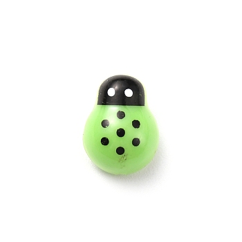 Plastic Cabochons, Ladybug, Light Green, 15x11.3x5.8mm