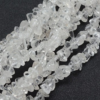 Natural Quartz Crystal Beads Strands, Rock Crystal Beads, Grade A, Chip, 5~8mm, Hole: 1mm, about 33 inch(84cm)