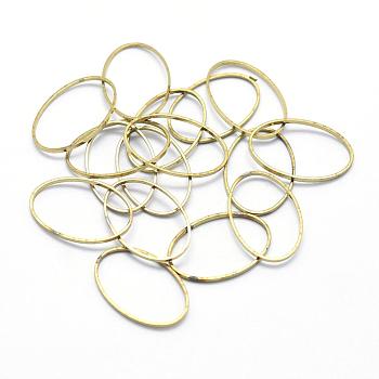 Brass Linking Rings, Oval, Lead Free & Cadmium Free & Nickel Free, Raw(Unplated), 20x13x0.8mm, Inner Diameter: 12x19mm