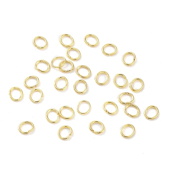 304 Stainless Steel Jump Rings, Closed Jump Rings, Oval, Real 18K Gold Plated, 3x3.5x0.5mm, Inner Diameter: 1.5x2.5mm
