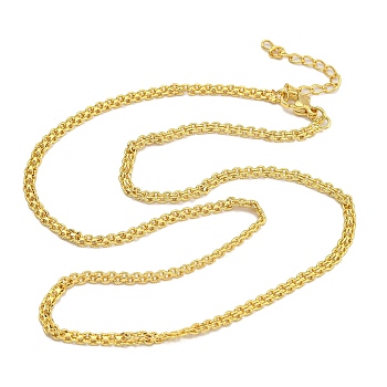 Rack Plating Brass Rope Chain Necklaces for Women, Cadmium Free & Lead Free, Long-Lasting Plated, Real 18K Gold Plated, 17.72x0.12x0.04 inch(45x0.3x0.1cm)