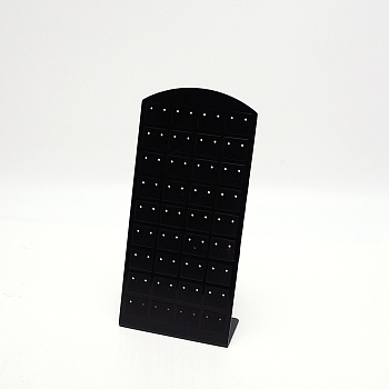 Acrylic Earring Studs Displays. Jewelry Display Rack, 72 holes, Rectangle, Black, 4.6x8.9x19.2cm, Hole: 0.14cm