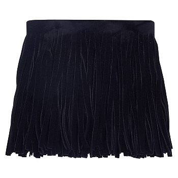5M Velvet Tassel Ribbon, Black, 6-1/8 inch(154mm), about 5.47 Yards(5m)/Set