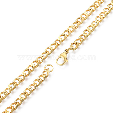 Herren-201 Edelstahl-kubanische Halskette(NJEW-N050-A06-5-45G)-2