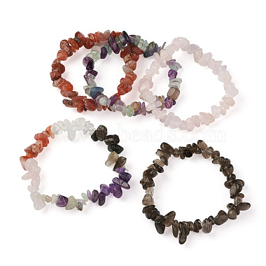 5Pcs 5 Style Natural Mixed Stone Chip Beads Stretch Bracelets for Women(BJEW-FW0001-03)-2