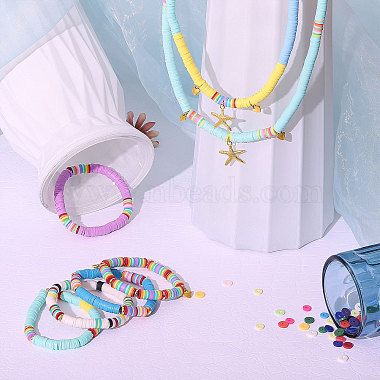 Эластичные браслеты и комплекты украшений с подвесками(SJEW-SZ0001-005)-2