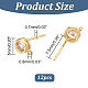 6 Pairs Rack Plating Brass Micro Pave Cubic Zirconia Stud Earring Findings(KK-DC0001-35)-2