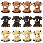 15Pcs 3 Colors Highland Cattle Silicone Beads, DIY Nursing Necklaces Making, Mixed Color, 27.5x24x14mm, Hole: 2mm(SIL-YW0001-97)