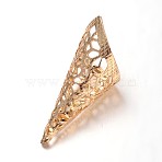 Apetalous Filigree Brass Bead Cones, Cadmium Free & Lead Free, Light Gold, 27x11x10mm, Hole: 1~10mm(X-KK-N0089-02KCG)
