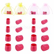 Gorgecraft 8Pair PVC High Heel Stoppers Protector, Round Shape Non-slip Wearable Heel Cover Shockproof Accessories, 8Pcs Organza Gift Bags with Drawstring, Deep Pink, 16~17x12~18mm, 8.5~14mm Inner Diameter(FIND-GF0002-08C)