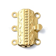 Ion Plating(IP) 304 Stainless Steel Box Clasp, Real 18K Gold Plated, 19x15.5mm, Hole: 1.6mm(STAS-Q318-01G)