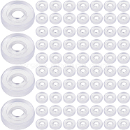 120Pcs Silicone Clip on Earring Pads, Donut, Clear, 6.5x2mm, Hole: 2mm(FIND-SP0001-02)