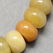 Natural Gemstone Old Topaz Jade Stone Rondelle Beads Strands, Goldenrod, 8x5mm, Hole: 1mm, about 60~65pcs/strand, 15.7 inch(G-S105-8mm-18)