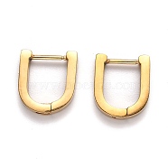 304 Stainless Steel Huggie Hoop Earrings, U Shape, Golden, 13x11x3mm, Pin: 1mm(STAS-H156-12B-G)