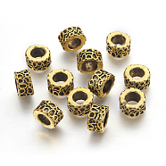 Tibetan Style Column Alloy Beads, Large Hole Beads, Cadmium Free & Lead Free, Antique Golden, 11.5x6.5mm, Hole: 7mm, about 476pcs/1000g(TIBEB-7602-AG-RS)
