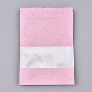 Plastic Zip Lock Bags, Resealable Aluminum Foil Pouch, Food Storage Bags, Rectangle, Maple Leave Pattern, Hot Pink, 15.1x10.1cm, Unilateral Thickness: 3.9 Mil(0.1mm)(OPP-P002-C01)