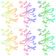 PET Self-Adhesive Stickers, for Car Decorative Presents, Dragonfly, Colorful, 148x100x0.2mm(STIC-WH20002-10B)