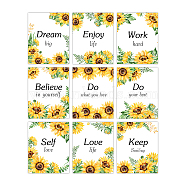 Chemical Fiber Oil Canvas Hanging Painting, Home Wall Decoration, Rectangle with Inspiring Phrases, Sunflower Pattern, 200x250mm, 9 style, 1pc/style, 9pcs/set.(AJEW-WH0173-115)