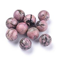 Natural Rhodonite Beads, Gemstone Sphere, No Hole/Undrilled, Round, 17.5~18mm(G-L564-004-A01)