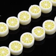 Handmade Polymer Clay Bead Strands, Lemon Slice, Light Yellow, 8~10x3.5~4.5mm, Hole: 1.6mm, about 38~40pcs/strand, 13.98 inch~15.55 inch(35.5~38cm)(X1-CLAY-R069-01L-A01)