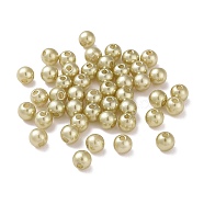 Imitation Pearl Acrylic Beads, Dyed, Round, Pale Goldenrod, 6x5.5mm, Hole: 1.5~2mm, about 4500pcs/pound(PL609-3)