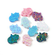 Synthetic Opal Beads, Hamsa Hand/Hand of Fatima/Hand of Miriam, Mixed Color, 13x11x2.5mm, Hole: 1mm(G-F644-01)