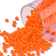 TOHO Round Seed Beads, Japanese Seed Beads, (50AF) Matte Opaque Bright Orange, 8/0, 3mm, Hole: 1mm, about 1110pcs/50g(SEED-XTR08-0050AF)