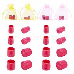 Gorgecraft 8Pair PVC High Heel Stoppers Protector, Round Shape Non-slip Wearable Heel Cover Shockproof Accessories, 8Pcs Organza Gift Bags with Drawstring, Deep Pink, 16~17x12~18mm, 8.5~14mm Inner Diameter(FIND-GF0002-08C)