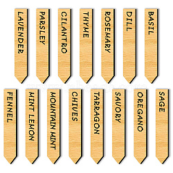 15Pcs 15 Style Wood Plant Labels, for Seed Potting, Herbs, Flowers, Vegetables, Word, 152.4x25.4x3mm, 1pc/style(WOOD-WH0501-002)