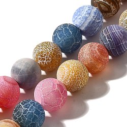 Natural Weathered Agate(Dyed & Heated) Beads Strands, Round, Mixed Color, 14~14.5mm, Hole: 1.8mm, about 28pcs/strand, 14.76~14.80''(37.5~37.6cm)(G-H091-A01-01)