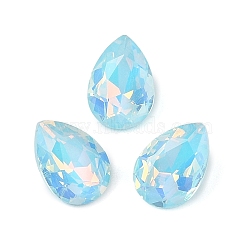 Glass Cabochons, Faceted, Teardrop, Cyan, 10x7x4mm, 72pcs/set(GLAA-N0028-07G)