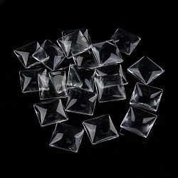 Transparent Glass Square Cabochons, Clear, 30x30x7mm(GGLA-A001-30mm)