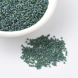 MIYUKI Delica Beads, Cylinder, Japanese Seed Beads, 11/0, (DB0859) Matte Transparent Dark Emerald AB , 1.3x1.6mm, Hole: 0.8mm, about 2000pcs/10g(X-SEED-J020-DB0859)