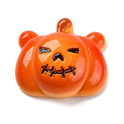 Halloween Theme Cartoon Resin Decoden Cabochons, Pumpkin, 23.5x26.5x10mm(CRES-Z011-10)