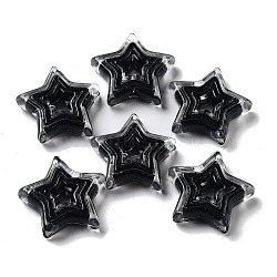 Acrylic Beads, Bead in Bead, Star, Black, 22x23x6mm, Hole: 2mm, about 347pcs/500g(SACR-G033-02H)