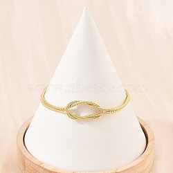 Brass Round Snake Chain Knot 2-Strand Bracelets for Women, Rack Plating, Long-Lasting Plated, Cadmium Free & Lead Free, Real 18K Gold Plated, 6.85 inch(17.4cm)(KK-CBA68DA-17C-G)