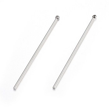 201 Stainless Steel Big Pendants, Bar, Stainless Steel Color, 52.5x1.5mm, Hole: 1.6mm