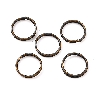 Brass Split Rings, Double Loops Jump Rings, Cadmium Free & Lead Free, Antique Bronze, 1.4x10mm, about 9.3mm inner diameter, about 2960pcs/1000g