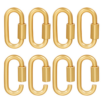 8Pcs Alloy Screw Carabiner Lock Charms, for Necklaces Making, Golden, 34x18x7mm, Inner Diameter: 26x7mm