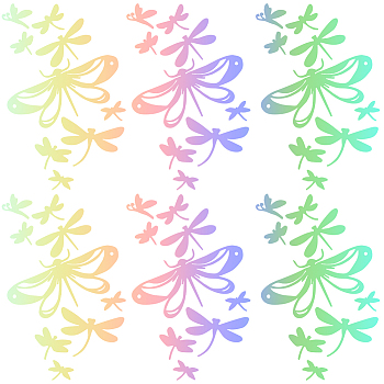 PET Self-Adhesive Stickers, for Car Decorative Presents, Dragonfly, Colorful, 148x100x0.2mm