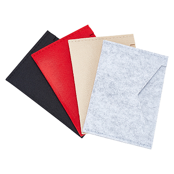 WADORN 4Pcs 4 Colors Wool Felt Envelope Purse Insert Organizer, for Crossbody Bag Making, Mixed Color, 10x14.7x0.35cm, 1pc/color