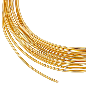 Brass Wire, Round, Golden, 1.2mm, about 9.84 Feet(3m)/Bundle