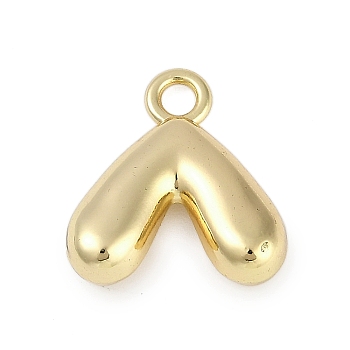 Rack Plating Alloy Pendants, Cadmium Free & Nickel Free & Lead Free, Heart Charms, Golden, 18.5x17.5x6mm, Hole: 2.6mm