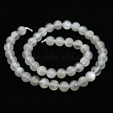 Naturelles perles pierre de lune blanc brins(G-J373-13-8mm)-2