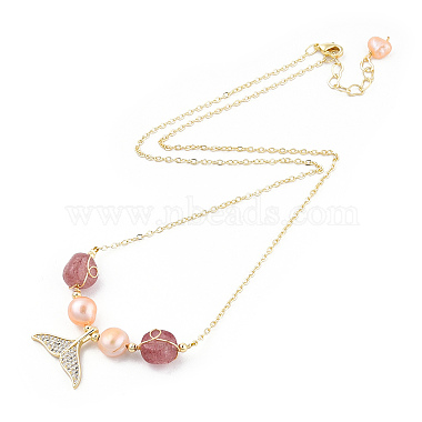Misty Rose Strawberry Quartz Necklaces